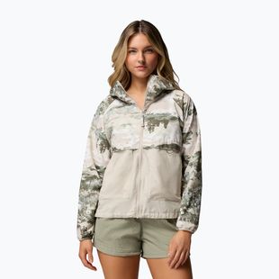 Kurtka przeciwwiatrowa damska Columbia Spire Valley Printed Windbreaker safari fieldaze print/dark stone