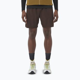 Spodenki do biegania męskie Salomon Shakeout C 2IN1 7" coffee bean