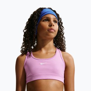 Biustonosz treningowy dziecięcy Nike Swoosh light magenta/white