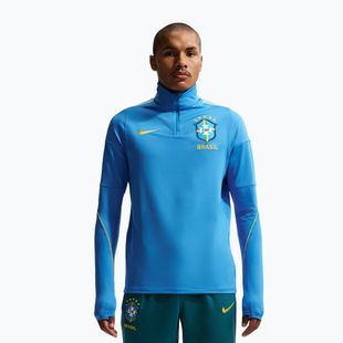 Bluza piłkarska męska Nike Brazil Strike light photo blue/light menta/midwest gold