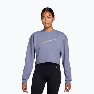 Bluza treningowa damska Nike Pro Dri-Fit Crew Neck iron purple/metallic silver/white