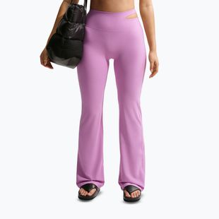 Spodnie treningowe damskie Nike Zenvy High-Waisted Flared light magenta/white