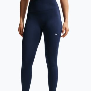 Legginsy damskie Nike One Seamless Front High-Waisted midnight navy/white