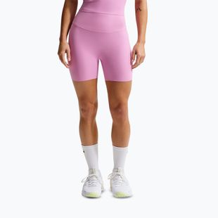 Spodenki damskie Nike Zenvy High Waisted Biker 5" light magenta/white