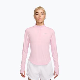 Longsleeve do biegania damski Nike Tempo Swoosh Run Dri-Fit 1/4-Zip pink foam/white