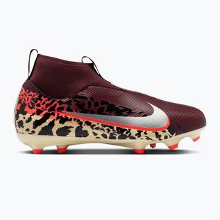 Buty piłkarskie dziecięce Nike United Jr. Mercurial Superfly 10 Academy MG burgundy crush/metallic silver