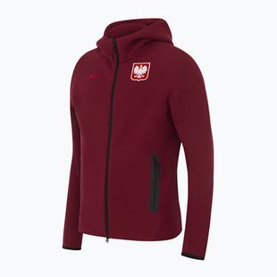 Bluza piłkarska męska Nike Tech Fleece Poland Full Zip Hoodie team red