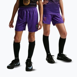 Spodenki piłkarskie dziecięce Nike FC Barcelona 2026/27 Stadium Away field purple/black/black