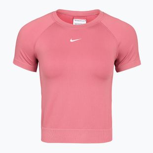 Koszulka treningowa damska Nike Pro Seamless Dri-Fit peony/white