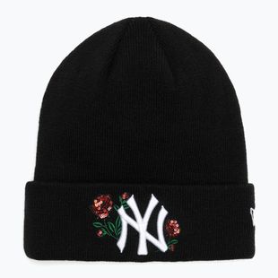 Czapka zimowa damska New Era Sequin Rose Beanie New Yor Yankees black