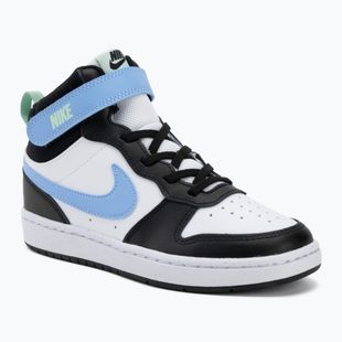 Buty dziecięce Nike Court Borough Mid 2 white/black/arctic green/football blue