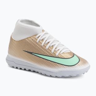 Buty piłkarskie dziecięce Nike Jr. Mercurial Superfly 11 Club "Kylian Mbappé" TF metallic gold/green glow