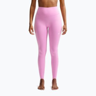 Legginsy treningowe damskie Nike One pink rise/white
