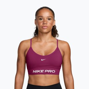 Biustonosz treningowy Nike Pro Seamless Light Support true berry/white