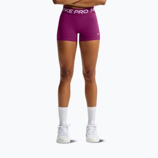 Spodenki damskie Nike Pro Mid-Rise Biker 3" true berry/white