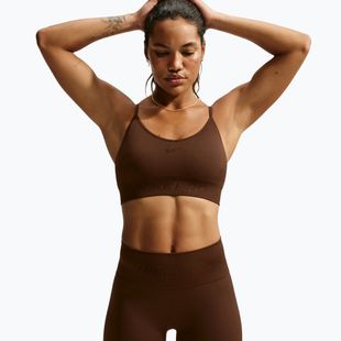 Spodenki damskie Nike Pro Seamless High-Waisted Biker 5" cacao wow