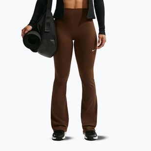 Legginsy damskie Nike One High Waisted Flared cacao wow/white
