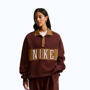 Bluza damska Nike Studio Fleece Medium Weight mystic dates/light british tan/sail