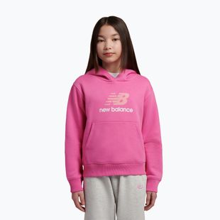 Bluza dziecięca New Balance FT Stacked Logo Hoodie pink satin