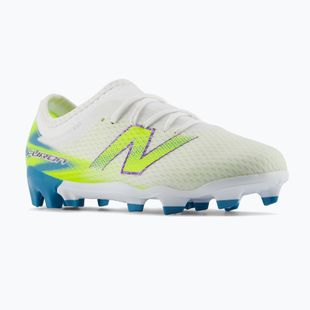 Buty piłkarskie dziecięce New Balance Furon Team V9 FG white/alkaline green
