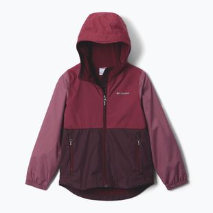 Kurtka przeciwdeszczowa dziecięca Columbia Rainy Trails III Fleece Lined moonvista/rich wine/antique mauve