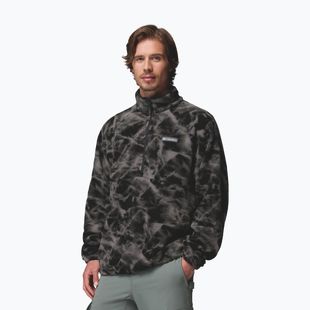 Bluza polarowa męska Columbia Timber Crest MTR Fleece Printed HZ black/icypeaks