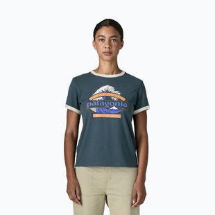 Koszulka damska Patagonia Great Waves Ringer Tee summit blue