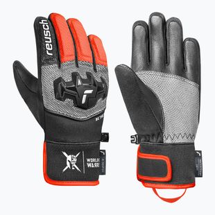 Rękawice narciarskie dziecięce Reusch Worldcup Warrior R-Tex XT Junior black/silver/fluo red