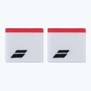 Frotki na nadgarstek Babolat Logo Wristband 2 szt. white/strike red