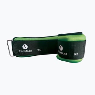Obciążniki na kostki i nadgarstki Sveltus Weighted Cuff 2 x 1 kg green
