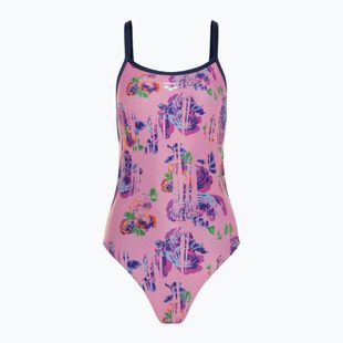 Strój pływacki jednoczęściowy damski arena Rose Texture Swimsuit Xcross Back multi pink/navy