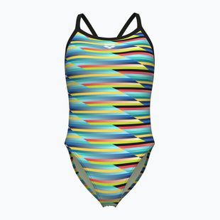 Strój pływacki jednoczęściowy damski arena Racing Stripe Xcriss Cross black multi/black