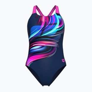 Strój pływacki jednoczęściowy damski arena Bloom Swim Pro Back Lb multi navy/navy/shocking pink
