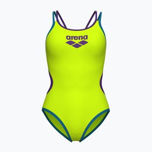 Strój pływacki jednoczęściowy damski arena One Double Cross Back One Piece artic lime/plum/blue cosmo