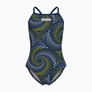 Strój kąpielowy jednoczęściowy dziecięcy arena Fireflow Lightdrop Back navy/team navy yellow