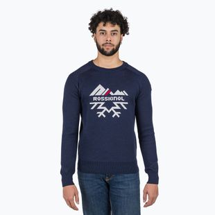 Sweter męski Rossignol Jacquard Crew Neck dark navy