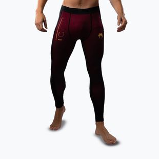 Legginsy treningowe męskie Venum Tactical XT Spats black/burgundy/gold