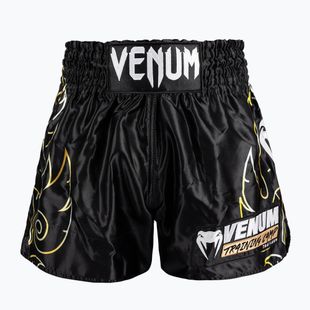 Spodenki treningowe męskie Venum VTC Flames Muay Thai black/gold