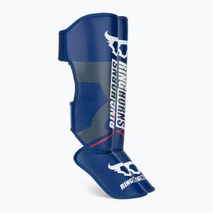 Ochraniacze piszczeli i stóp Venum Ringhorns Charger Shin navy blue/red