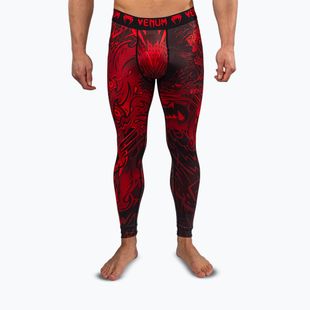 Legginsy treningowe męskie Venum Wolf Atak Spats black/red