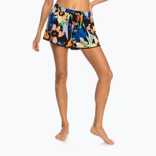 Szorty kąpielowe damskie ROXY Salty Tan anthracite flower jammin