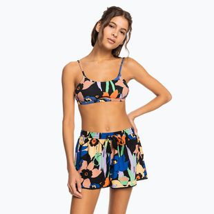 Szorty kąpielowe damskie ROXY Salty Tan anthracite flower jammin