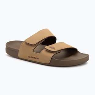 Klapki męskie Quiksilver Rivi Leather Double Adjust tan 1