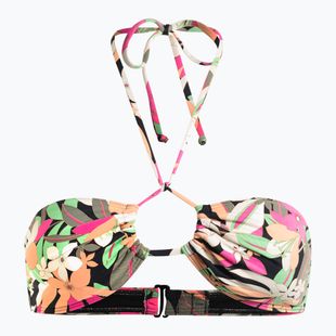 Góra od stroju kąpielowego ROXY Printed Beach Classics Halter anthracite palm song s