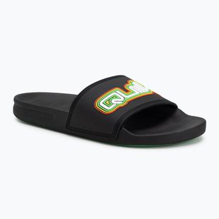 Klapki męskie Quiksilver Rivi Wordmark Slide II black rasta