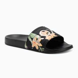 Klapki damskie ROXY Slippy II black/green print