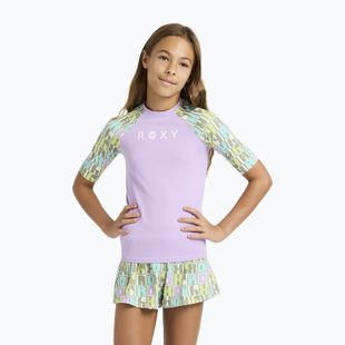 Koszulka do pływania dziecięca ROXY Active RG Lycra XMGB oil green letter up