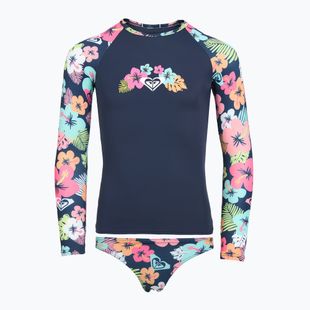 Strój kąpielowy dwuczęściowy dziecięcy ROXY Morning Flower Lycra Set mood indigo morning flowers