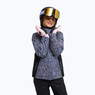 Kurtka snowboardowa dziecięca ROXY Snowflare true black wildin out rg