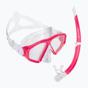 Zestaw do snorkelingu Aqualung Saturn Combo transparent/pink